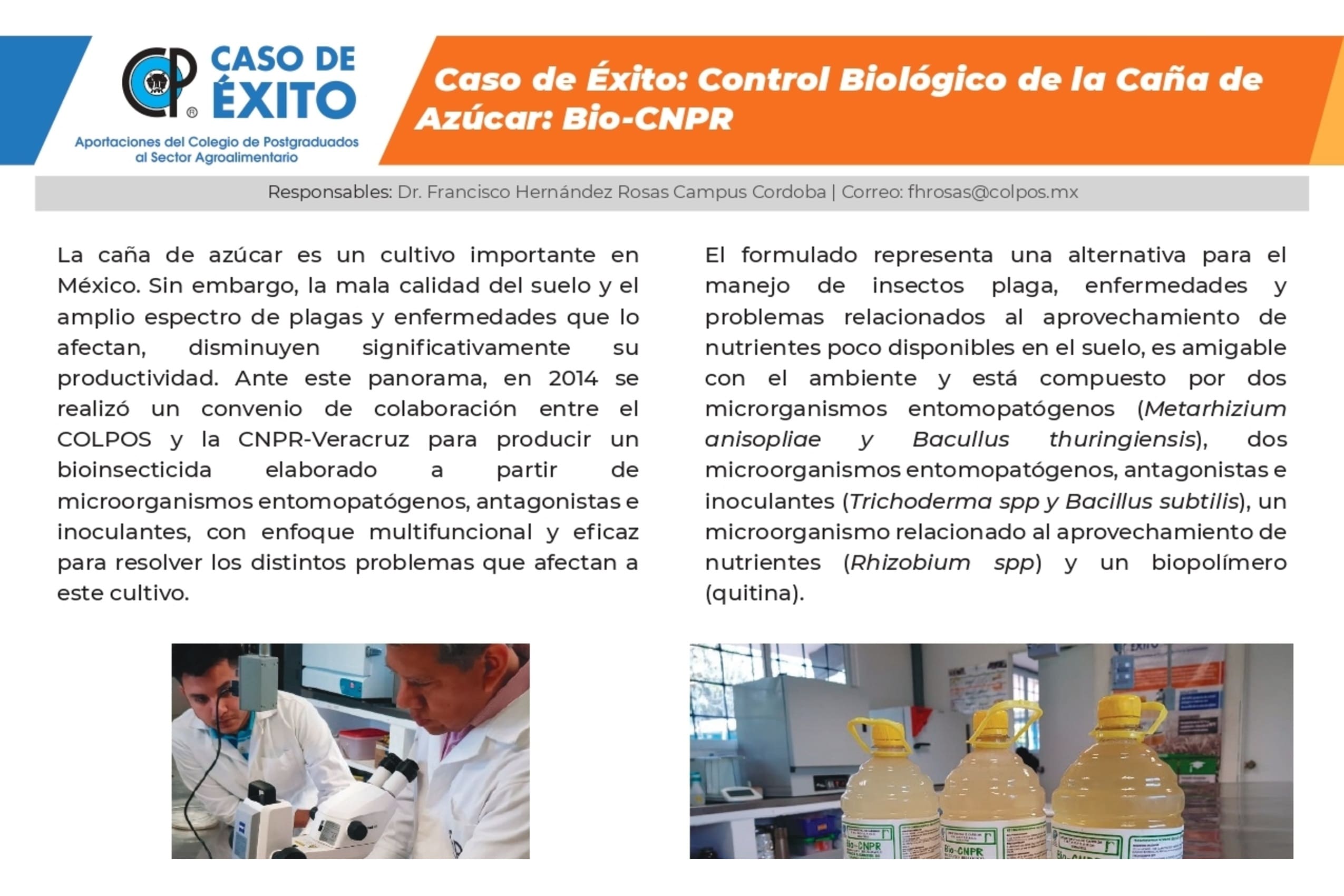 Control Biológico de la Caña de Azúcar: Bio-CNPR.