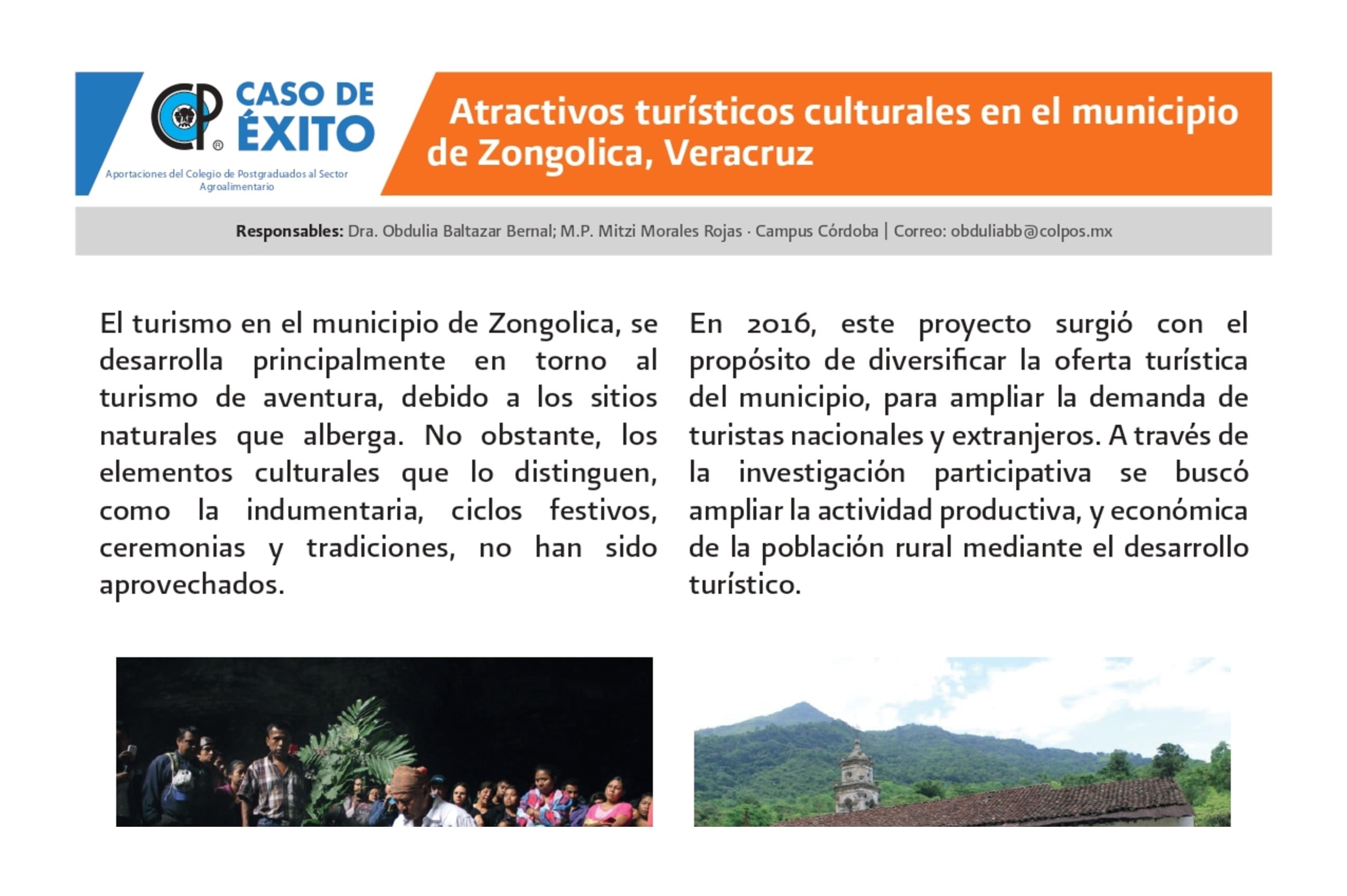 Atractivos turísticos culturales en el municipio de Zongolica, Veracruz.