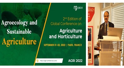 Académico del Colegio de Postgraduados Recibe Distinción Internacional en París, Francia, 2022 en el 2nd Edition Of Global Conference On Agriculture And Horticulture, 2022, Theme: Rethinking Paradigm Shift In Agriculture And Initiatives To Enhance Food Security